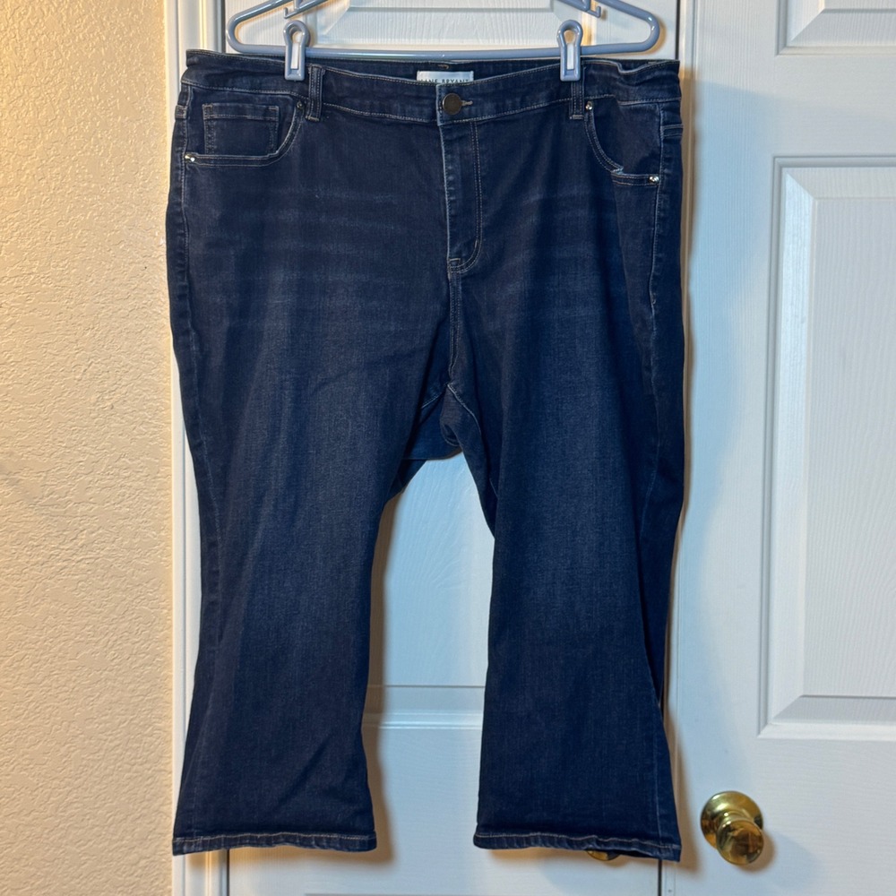 Lane Bryant Women's Plus Size 22 Mid Rise Pedal Denim Jeans Flex Magic Waistband
